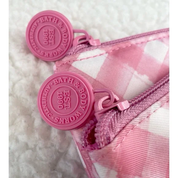 (NWT) BATH & BODY WORKS • 3-Piece Pink/White Faux Leather Cosmetic Travel Set - Picture 13 of 15